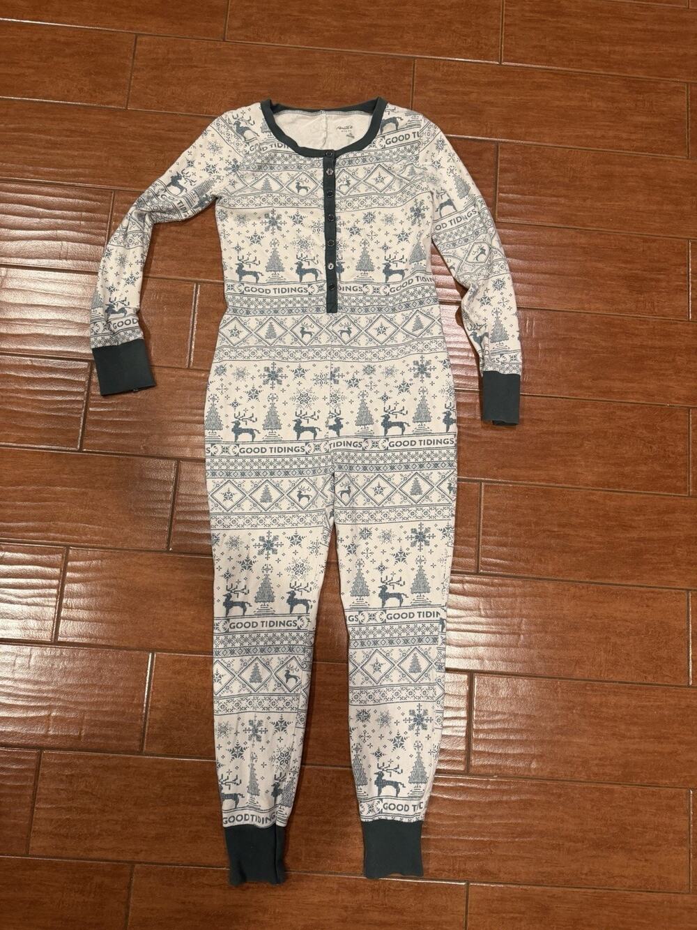 Hearth & Hand Magnolia Women XS Christmas Union Suit Pajamas Good Tidings